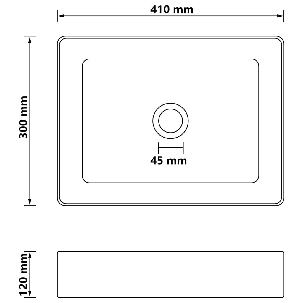 Νιπτήρας Πολυτελής Γαλάζιο Ματ 41 x 30 x 12 εκ. Κεραμικός