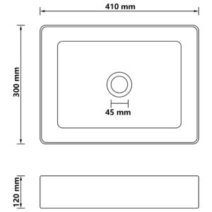 Νιπτήρας Πολυτελής Γαλάζιο Ματ 41 x 30 x 12 εκ. Κεραμικός