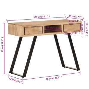 Γραφείο Live Edge 110 x 50 x 75 εκ. από Μασίφ Ξύλο Ακακίας