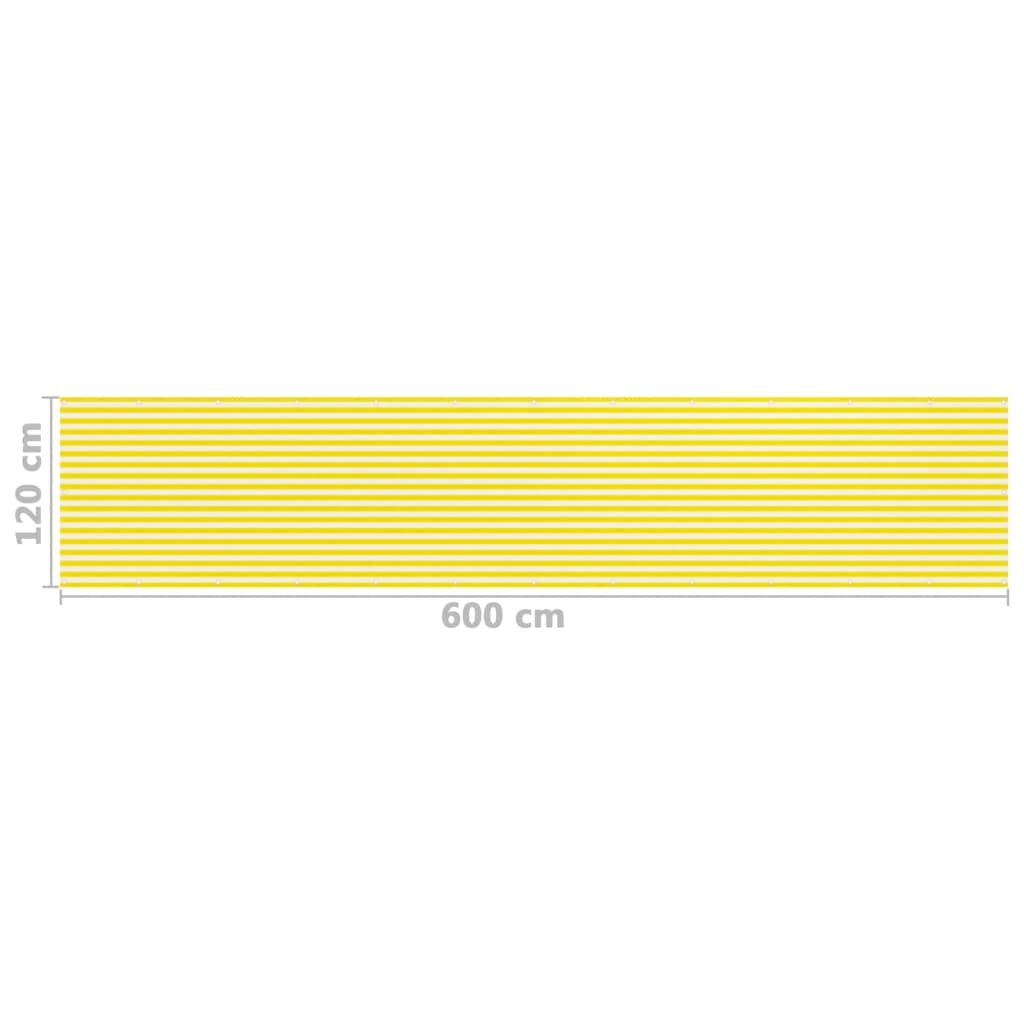 Διαχωριστικό Βεράντας Κίτρινο / Λευκό 120 x 600 εκ. από HDPE