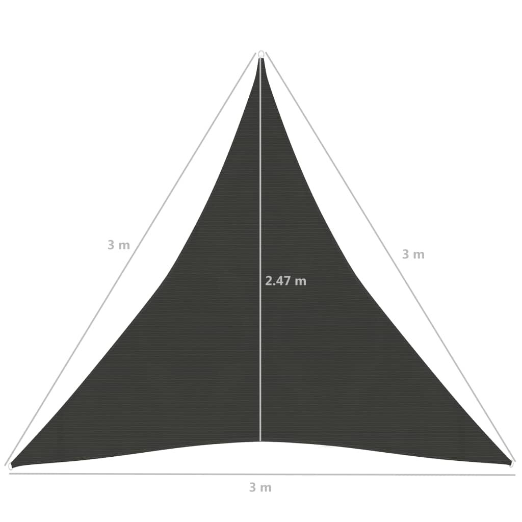 Πανί Σκίασης Ανθρακί 3 x 3 x 3 μ. από HDPE 160 γρ./μ²