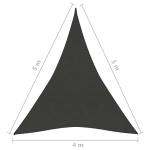 Πανί Σκίασης Ανθρακί 4 x 5 x 5 μ. από HDPE 160 γρ./μ²