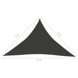 Πανί Σκίασης Ανθρακί 5 x 5 x 6 μ. από HDPE 160 γρ./μ²