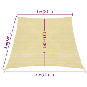 Πανί Σκίασης Μπεζ 3/4 x 3 μ. 160 γρ./μ² από HDPE