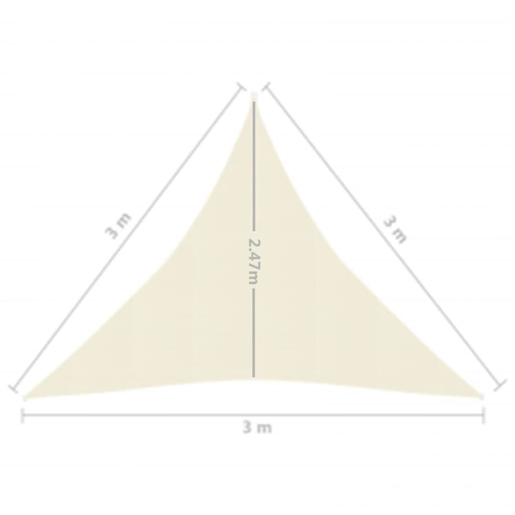 Πανί Σκίασης Κρεμ 3 x 3 x 3 μ. από HDPE 160 γρ/μ²