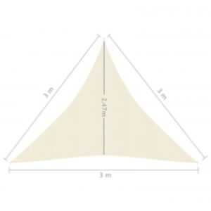 Πανί Σκίασης Κρεμ 3 x 3 x 3 μ. από HDPE 160 γρ/μ²