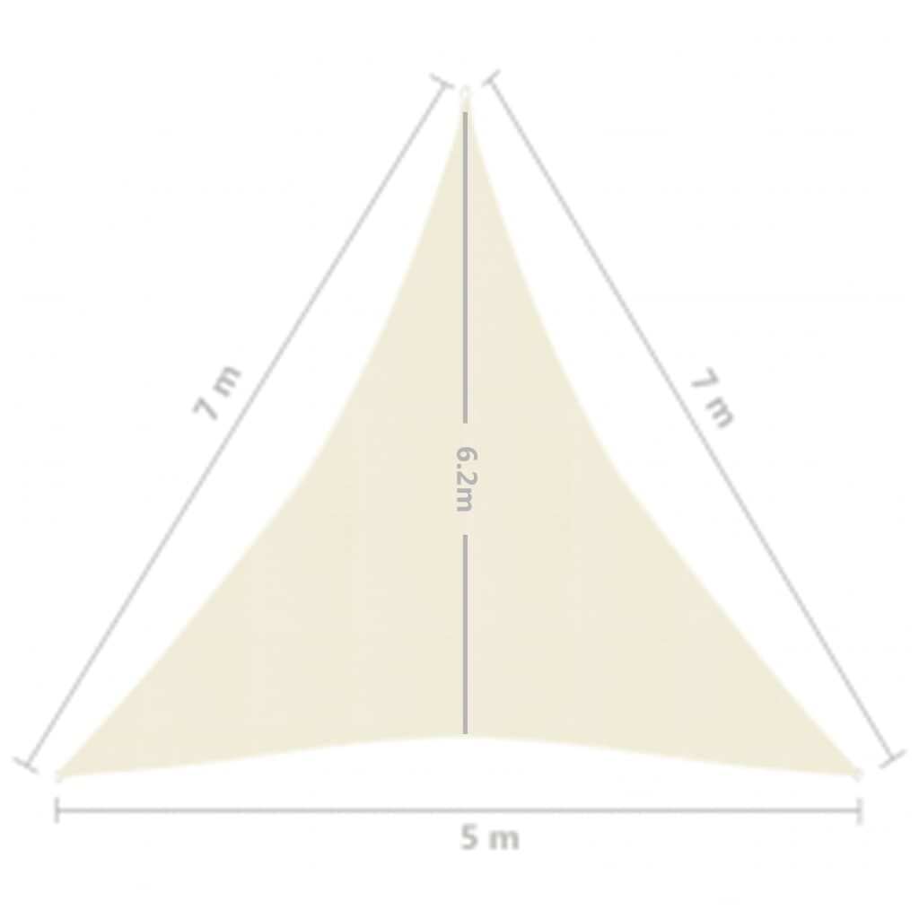 Πανί Σκίασης Κρεμ 5 x 7 x 7 μ. από HDPE 160 γρ./μ²