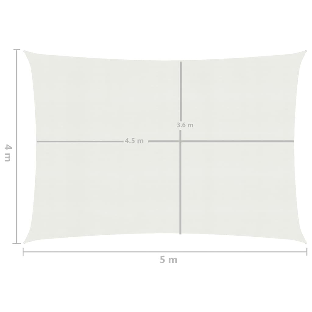 Πανί Σκίασης Λευκό 4 x 5 μ. από HDPE 160 γρ/μ²