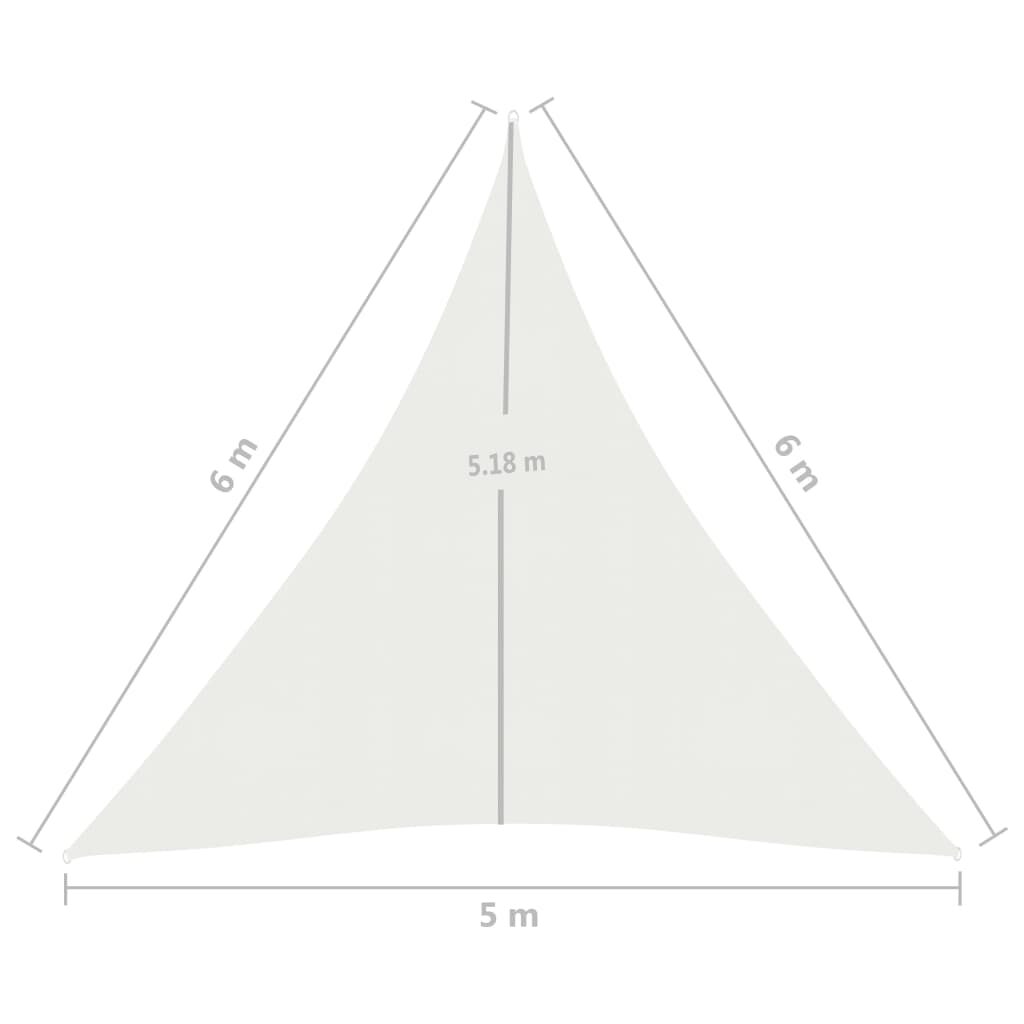 Πανί Σκίασης Λευκό 5 x 6 x 6 μ. από HDPE 160 γρ./μ²