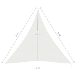 Πανί Σκίασης Λευκό 5 x 6 x 6 μ. από HDPE 160 γρ./μ²