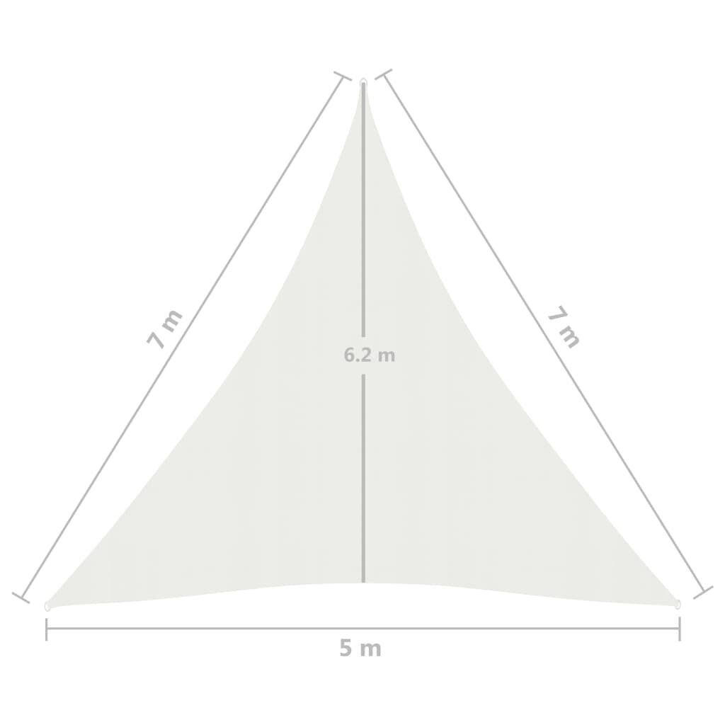 Πανί Σκίασης Λευκό 5 x 7 x 7 μ. από HDPE 160 γρ./μ²