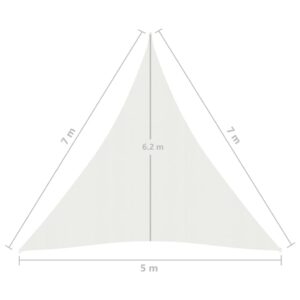 Πανί Σκίασης Λευκό 5 x 7 x 7 μ. από HDPE 160 γρ./μ²