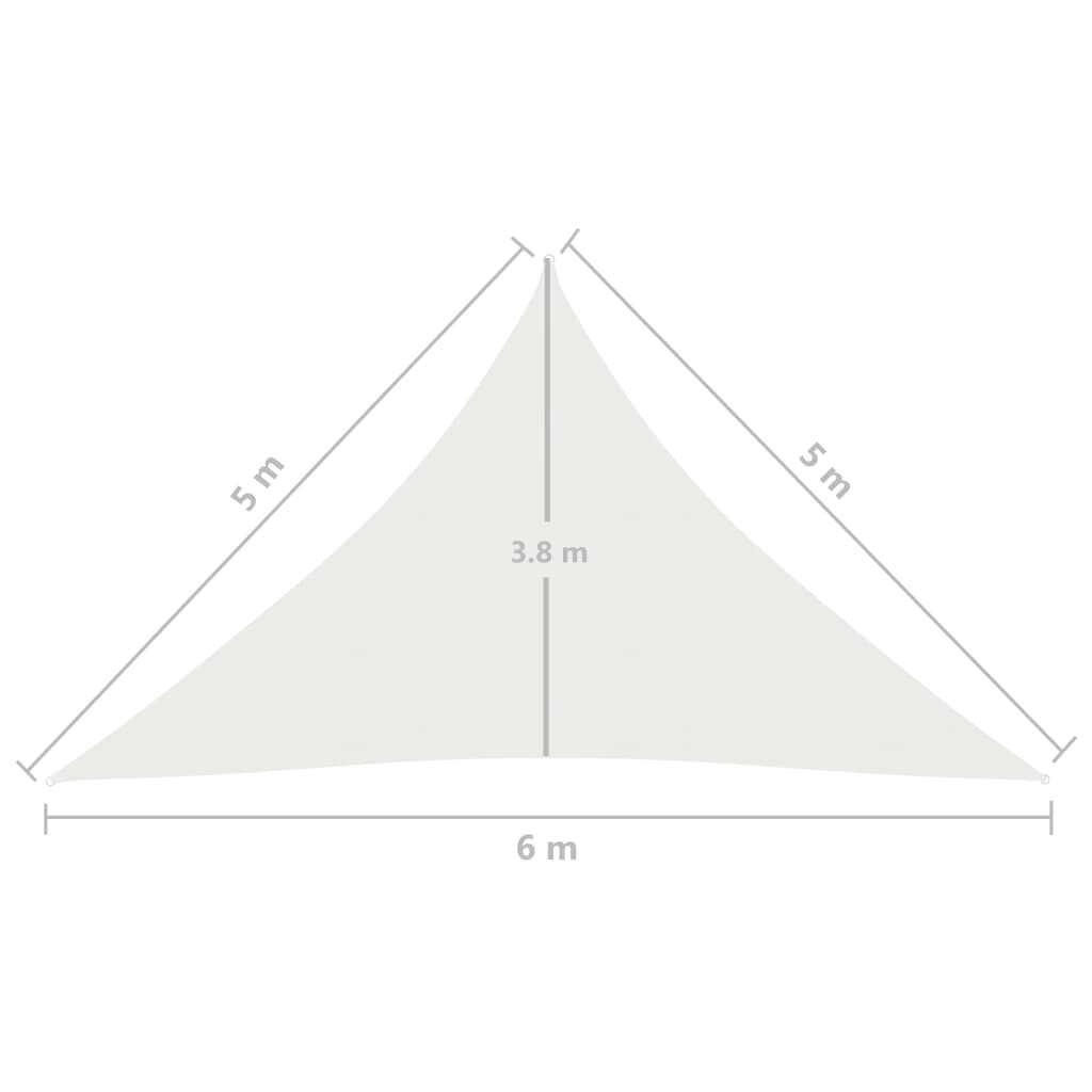 Πανί Σκίασης Λευκό 5 x 5 x 6 μ. από HDPE 160 γρ./μ²