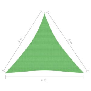 Πανί Σκίασης Ανοιχτό Πράσινο 3 x 3 x 3 μ. από HDPE 160 γρ./μ²