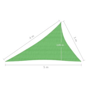 Πανί Σκίασης Ανοιχτό Πράσινο 3 x 4 x 5 μ. από HDPE 160 γρ./μ²