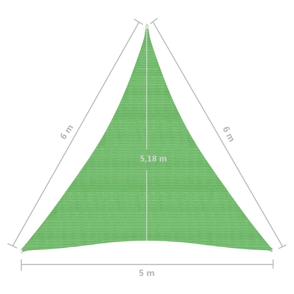 Πανί Σκίασης Ανοιχτό Πράσινο 5 x 6 x 6 μ. από HDPE 160 γρ./μ²