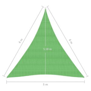 Πανί Σκίασης Ανοιχτό Πράσινο 5 x 6 x 6 μ. από HDPE 160 γρ./μ²