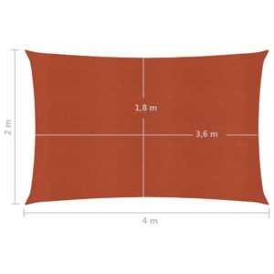 Πανί Σκίασης Τερακότα 2 x 4 μ. από HDPE 160 γρ./μ²