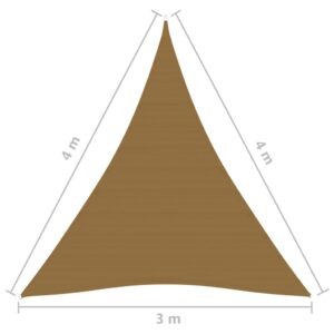 Πανί Σκίασης Taupe 3 x 4 x 4 μ. από HDPE 160 γρ./μ²