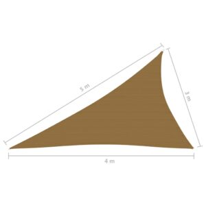 Πανί Σκίασης Taupe 3 x 4 x 5 μ. από HDPE 160 γρ./μ²