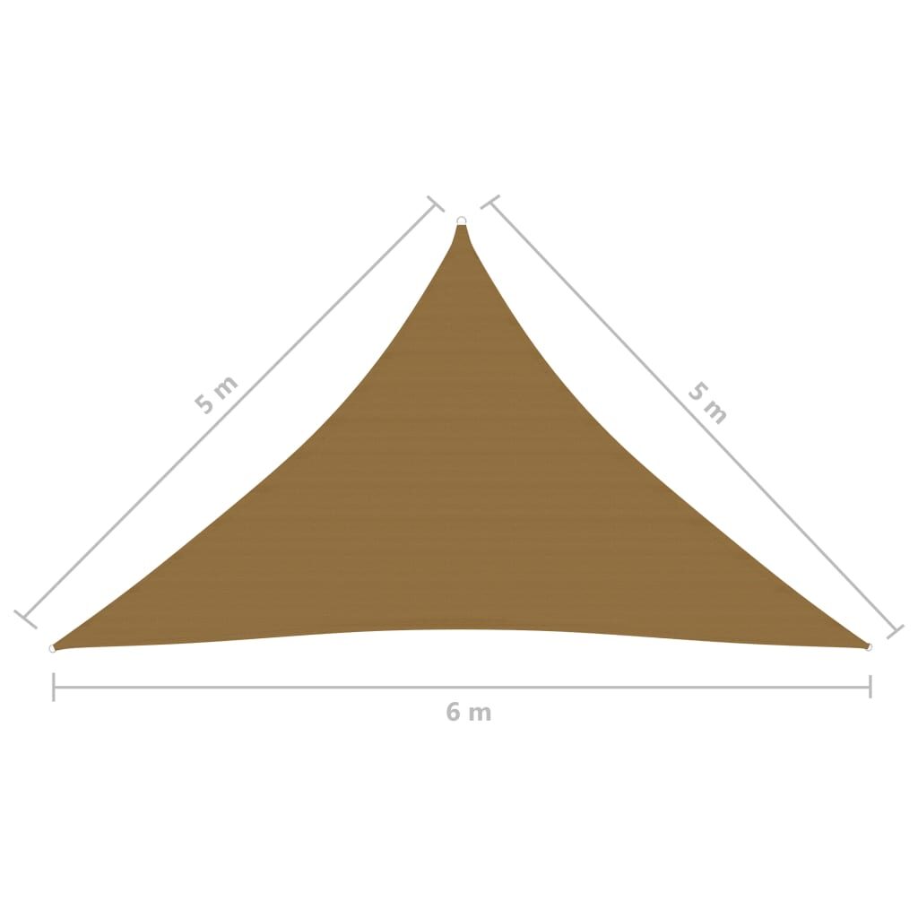 Πανί Σκίασης Taupe 5 x 5 x 6 μ. από HDPE 160 γρ./μ²