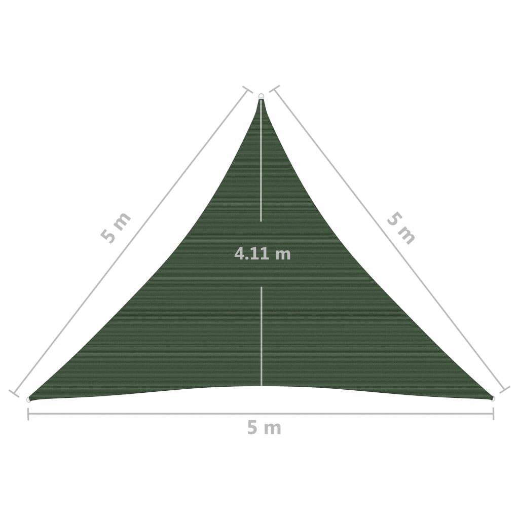 Πανί Σκίασης Σκούρο Πράσινο 5 x 5 x 5 μ. από HDPE 160 γρ./μ²