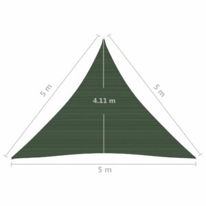 Πανί Σκίασης Σκούρο Πράσινο 5 x 5 x 5 μ. από HDPE 160 γρ./μ²