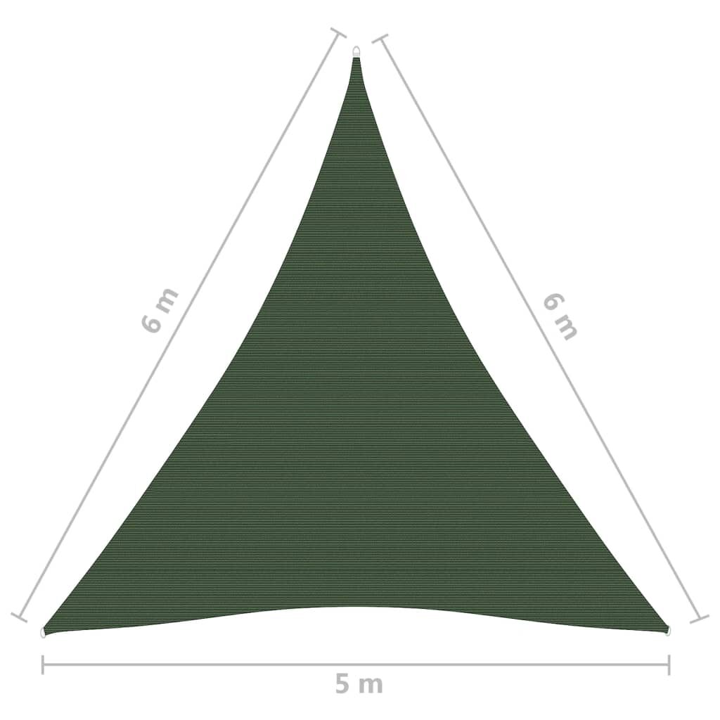 Πανί Σκίασης Σκούρο Πράσινο 5 x 6 x 6 μ. από HDPE 160 γρ./μ²