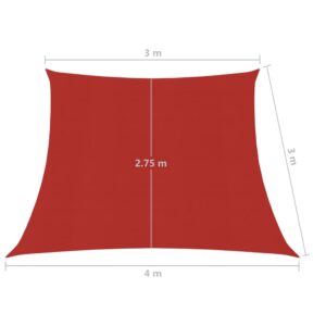 Πανί Σκίασης Κόκκινο 3/4 x 3 μ. από HDPE 160 γρ./μ²