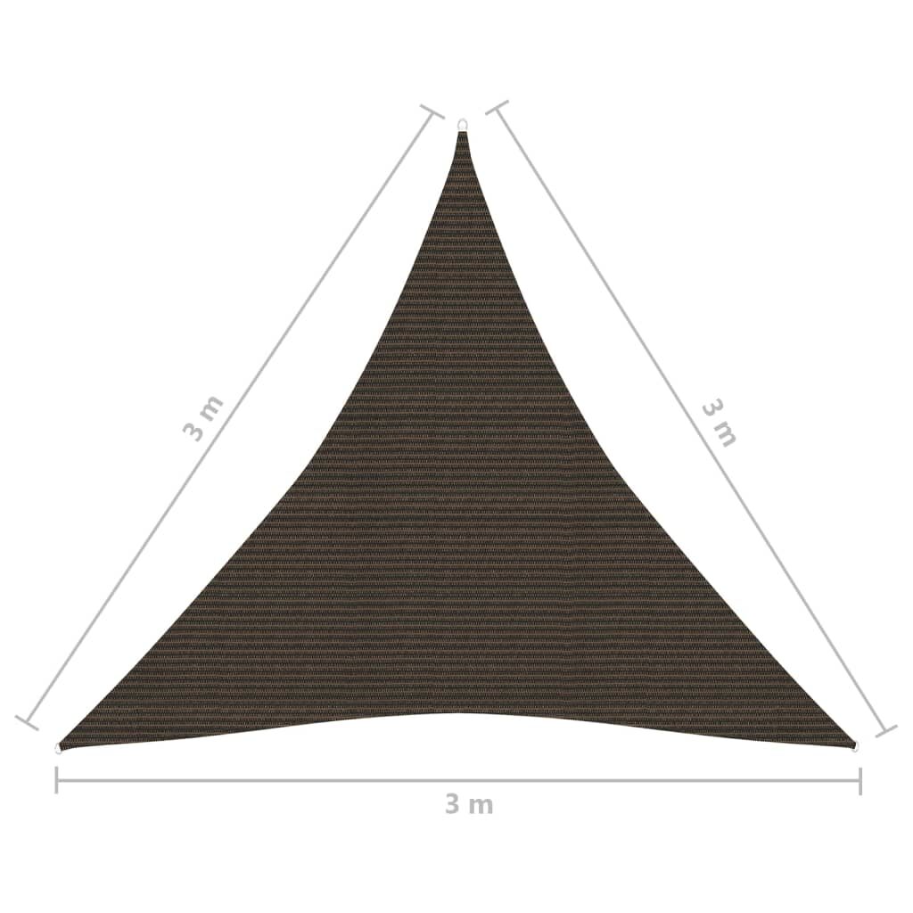 Πανί Σκίασης Καφέ 3 x 3 x 3 μ. από HDPE 160 γρ/μ²