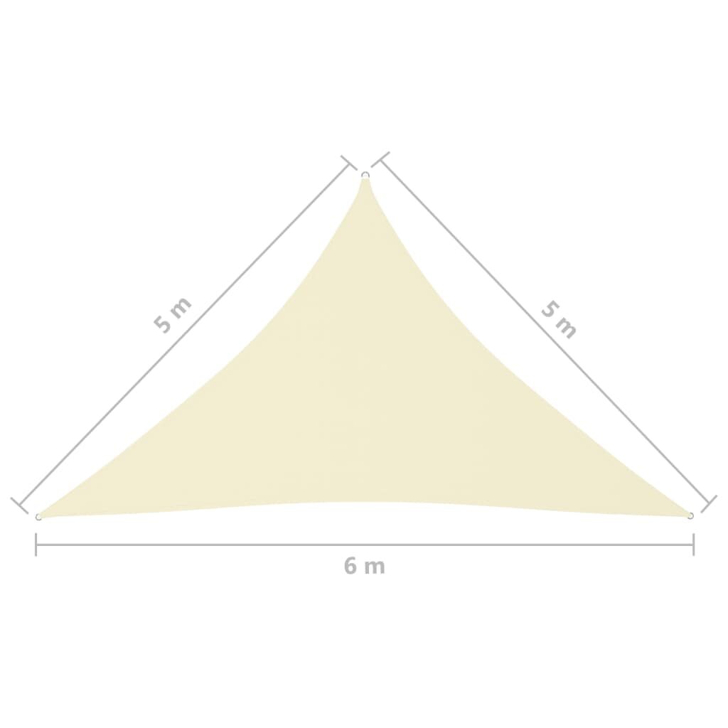 Πανί Σκίασης Τρίγωνο Κρεμ 5 x 5 x 6 μ. από Ύφασμα Oxford