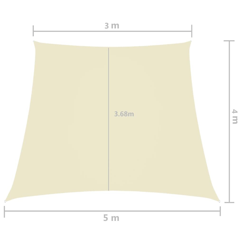 Πανί Σκίασης Τρίγωνο Κρεμ 3/5x4 μ. από Ύφασμα Oxford