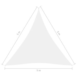 Πανί Σκίασης Τρίγωνο Λευκό 5 x 5 x 5 μ. από Ύφασμα Oxford