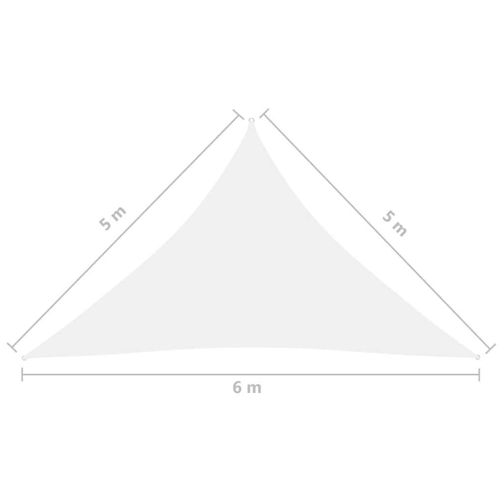 Πανί Σκίασης Τρίγωνο Λευκό 5 x 5 x 6 μ. από Ύφασμα Oxford
