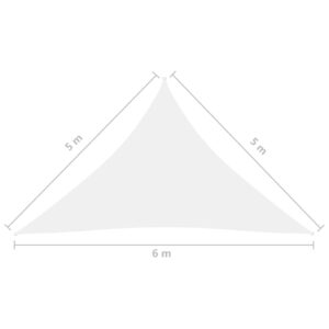 Πανί Σκίασης Τρίγωνο Λευκό 5 x 5 x 6 μ. από Ύφασμα Oxford