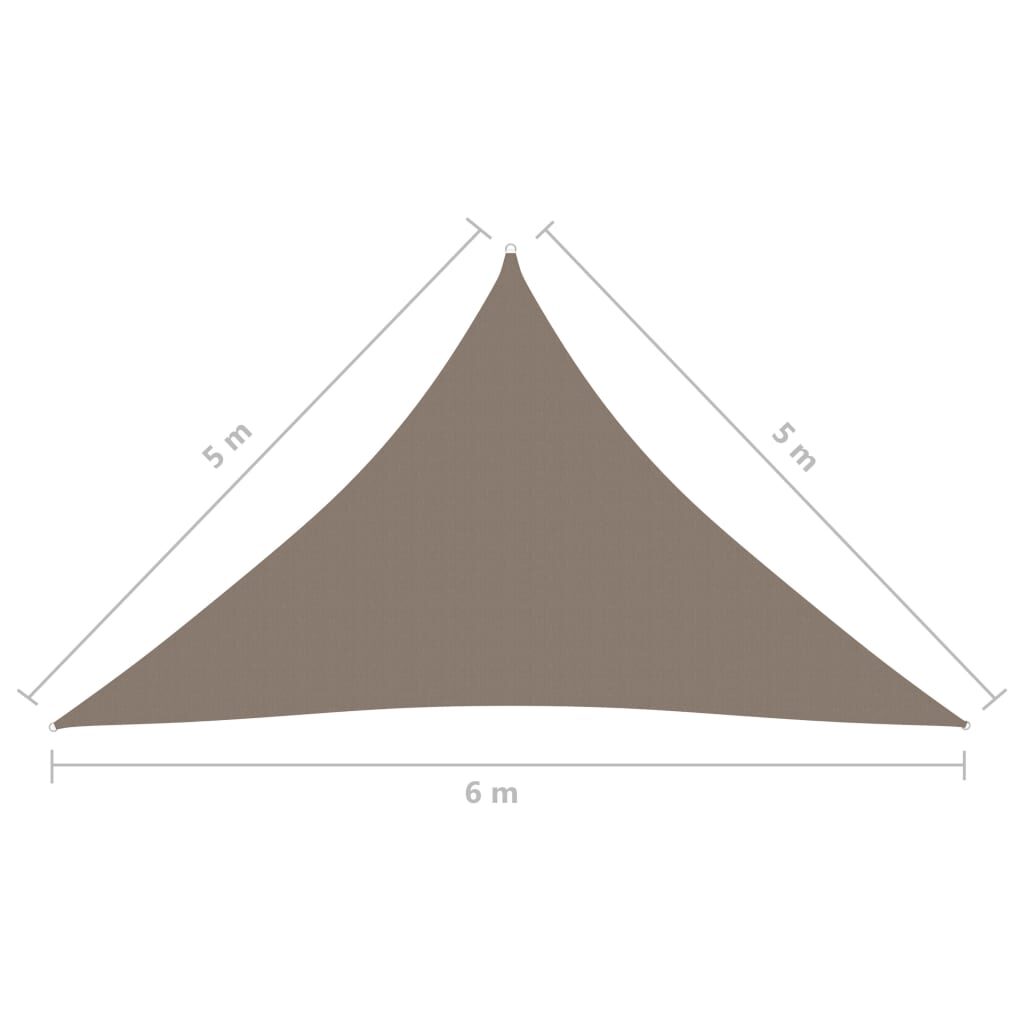 Πανί Σκίασης Τρίγωνο Taupe 5 x 5 x 6 μ. από Ύφασμα Oxford