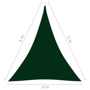 Πανί Σκίασης Τρίγωνο Σκ. Πράσινο 4 x 5 x 5 μ. από Ύφασμα Oxford