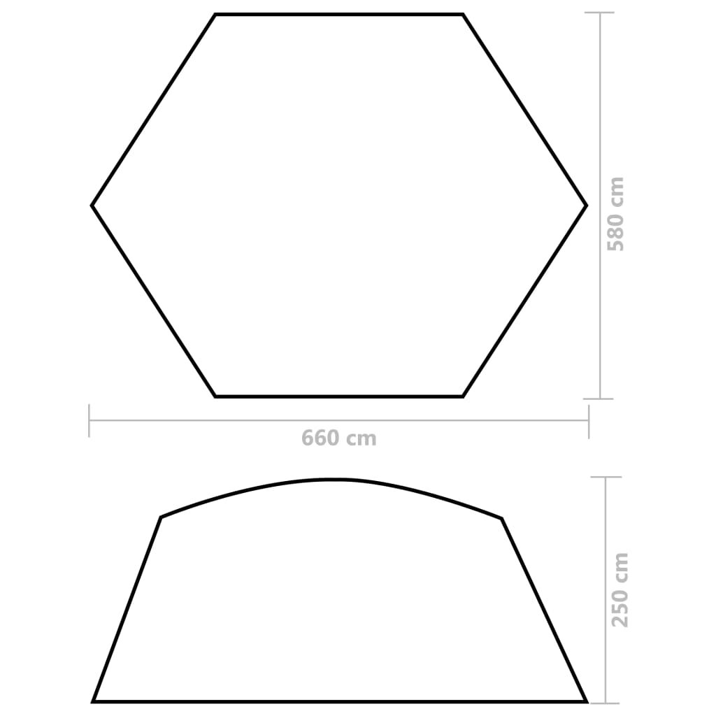 Σκίαστρο Πισίνας Πράσινο 660 x 580 x 250 εκ. Υφασμάτινο