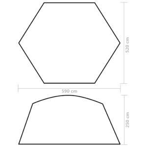 Σκίαστρο Πισίνας Κίτρινο 590 x 520 x 250 εκ. Υφασμάτινο