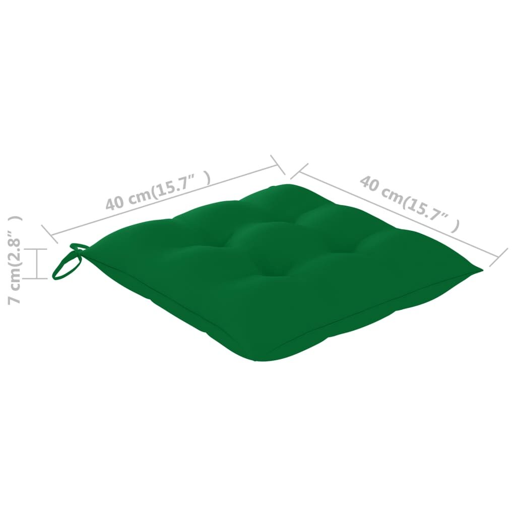 Μαξιλάρια Καρέκλας 6 τεμ. Πράσινα 40 x 40 x 7 εκ. Υφασμάτινα