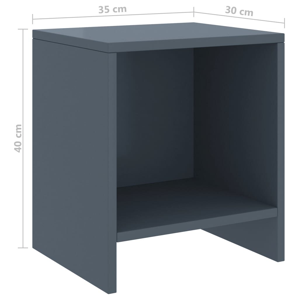 Κομοδίνο Ανοιχτό Γκρι 35 x 30 x 40 εκ. από Μασίφ Ξύλο Πεύκου