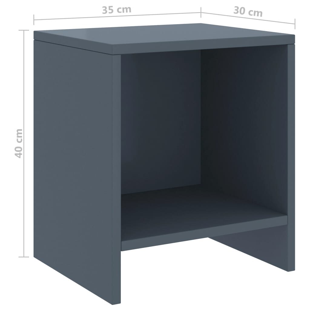 Κομοδίνα 2 τεμ. Ανοιχτό Γκρι 35x30x40 εκ. από Μασίφ Ξύλο Πεύκου