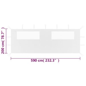 3070416  Gazebo Sidewall with Windows 6x2 m White (315305)