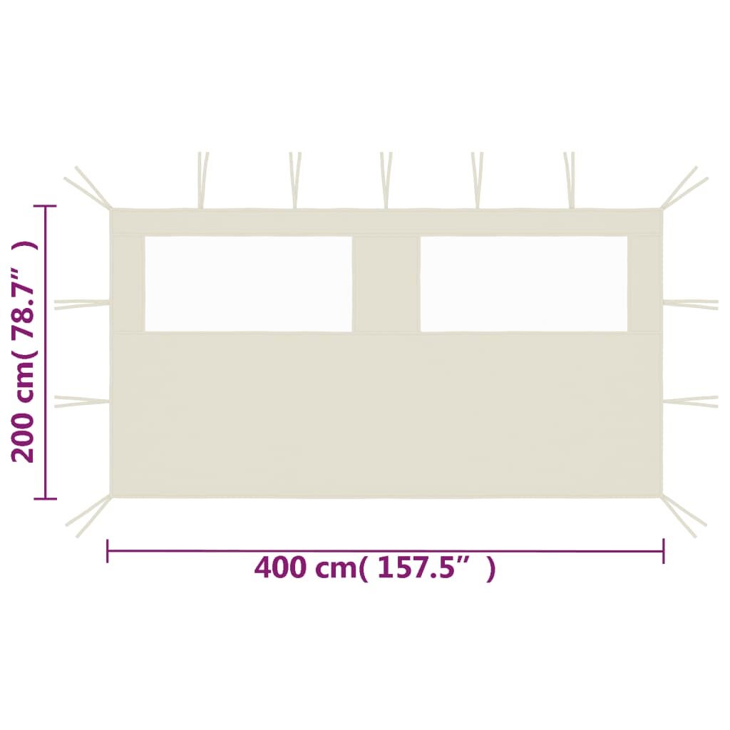 3070421  Gazebo Sidewall with Windows 4x2 m Cream (315310)