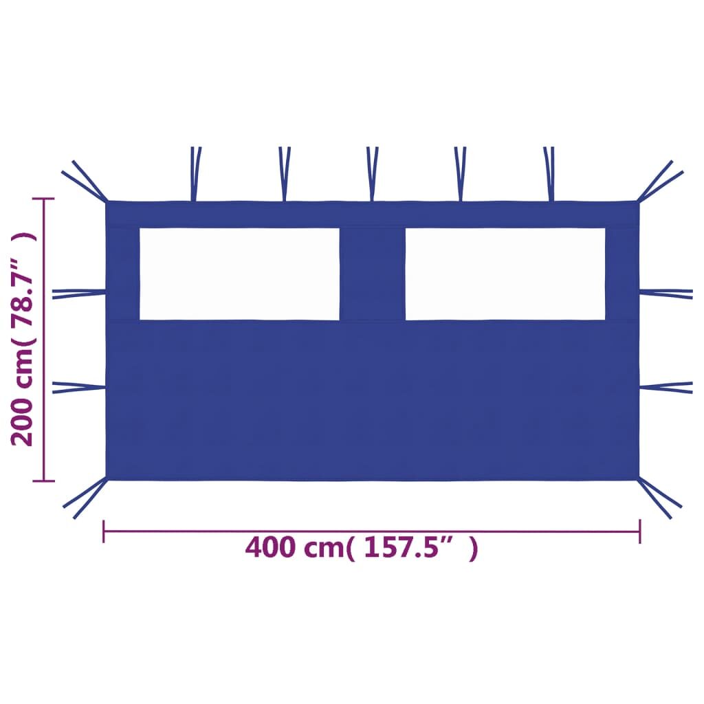 3070422  Gazebo Sidewall with Windows 4x2 m Blue (315311)