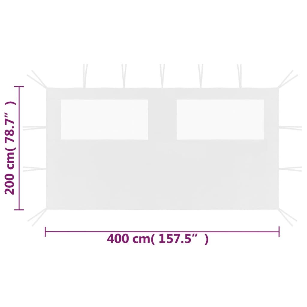 3070424  Gazebo Sidewall with Windows 4x2 m White (315313)