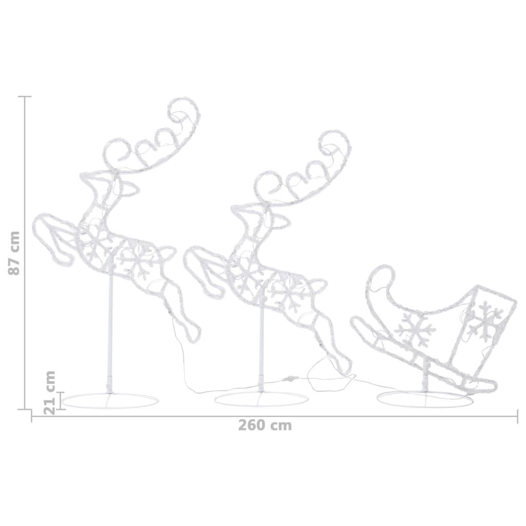 Χριστουγενν. Τάρανδος &  Έλκηθρο Πολὐχρ. 260x21x87 εκ. Ακρυλικό