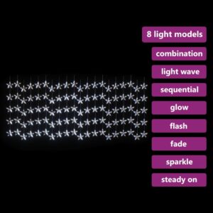 Κουρτίνα LED Φωτάκια 500 LED Ψυχρό Λευκό με 8 Λειτουργίες