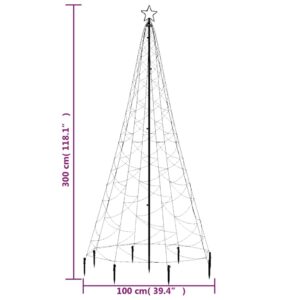 Χριστουγεννιάτικο Δέντρο Μπλε 3 μ. 500 LED με Μεταλλικό Στύλο