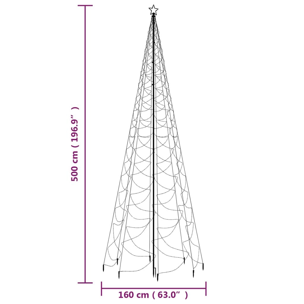 Χριστουγεννιάτικο Δέντρο Μπλε 5 μ. 1400 LED με Μεταλλικό Στύλο